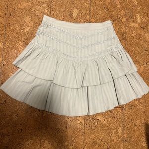 Cute embroidered mini skirt - light mint green colour, flirty and chic!